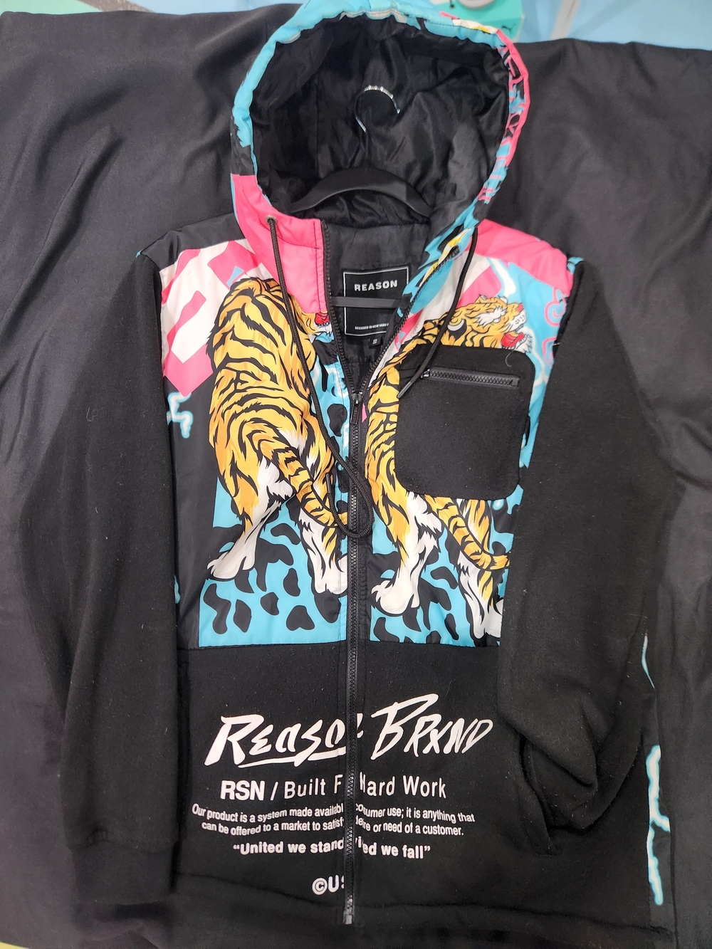 Reason Tiger Print Hoodie Jacket Mix
